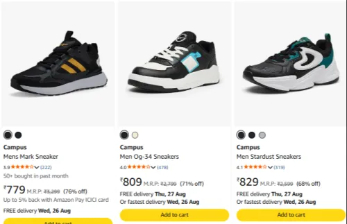 Image of Campus Men's shose Minimum 68 Discount