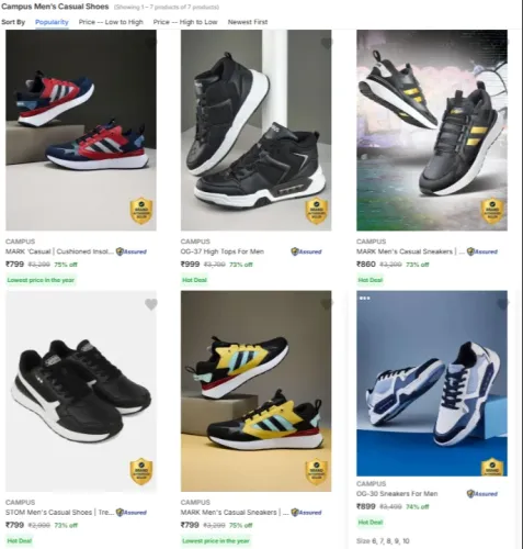 Image of Campus Men casual shoes at 73-75% Discount 