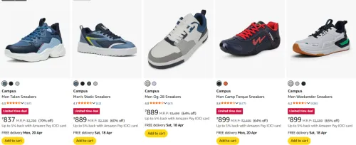 Image of Campus Men Sneakers at Minimum 60% Discount