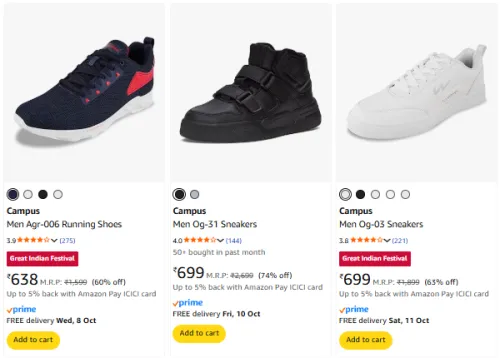 Image of Campus Men's Shoes at minimum 60% Discount