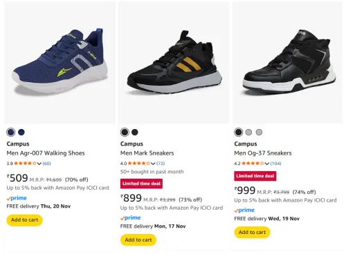 Image of Campus Men's Shoes upto 74% Discount