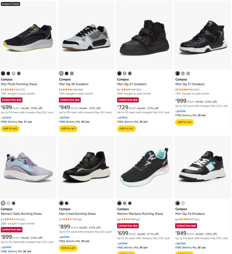 Image of Campus Men's Shoes Up to 75% Discount