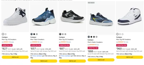 Image of Campus Men's Sneakers upto 50% discount 