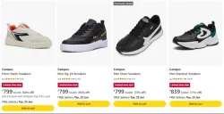 Campus Mens Sneakers upto 73 % discount 