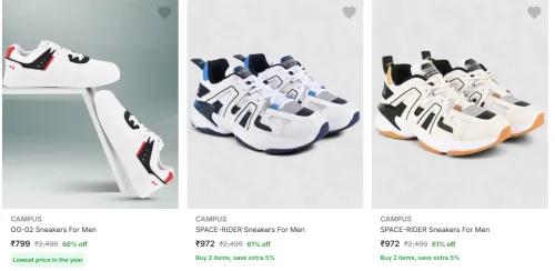 Image of Campus Shoes Minimum 50% Discount