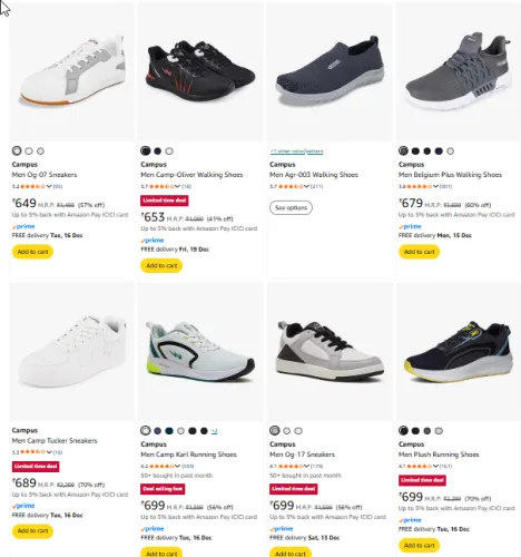 Image of Campus Shoes Minimum 60% Discount