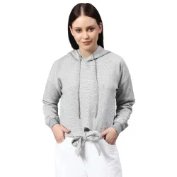 Campus Sutra Cotton Women High Neck Sweatshirt