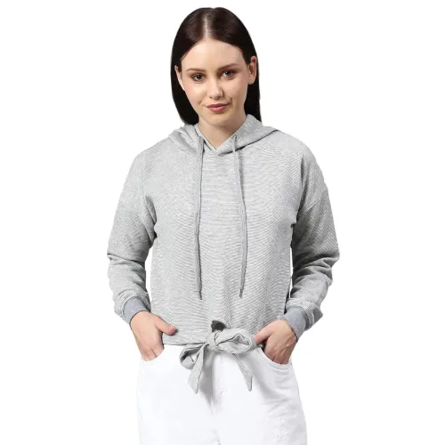 Image of Campus Sutra Cotton Women High Neck Sweatshirt
