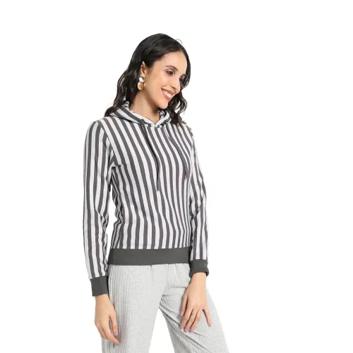 Image of Campus Sutra Cotton Women Hooded Sweatshirt