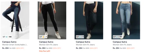 Image of Campus Sutra Women's jeans Up to 85% Discount