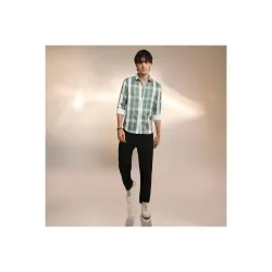 Campus Sutra Mens Polyester Unbalanced Regular Fit Striped Shirt 