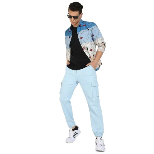 Image of Campus Sutra Men's Regular Fit Low Rise Cargo Pant