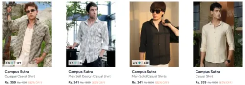 Image of Campus Sutra Men's shirt up to 82% discount
