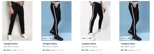 Image of Campus Sutra Men's Jeans at minimum 80% Discount