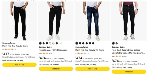 Image of Campus sutra men's jeans upto 70% discount 