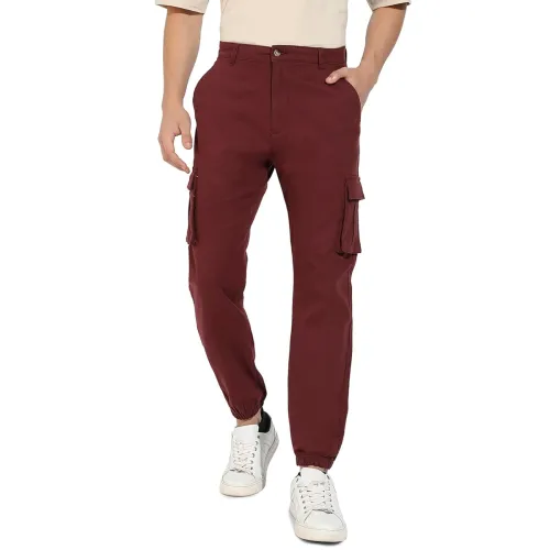 Image of Campus Sutra Men's Regular Fit Low Rise Cargo Pant