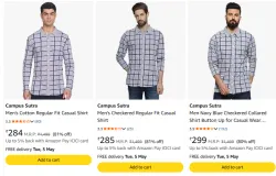 Campus Sutra Mens Shirt at Minimum 70% Discount