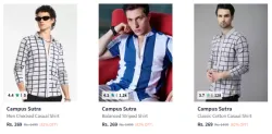 Campus Sutra Mens Shirt at Minimum 80% Discount
