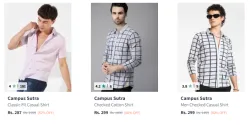 Campus Sutra Mens Shirt at Minimum 80% Discount