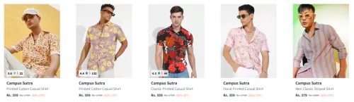 Image of Campus Sutra Men's Shirts at minimum 80% Discount
