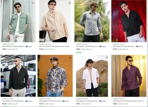 Image of Campus Sutra Men's shirts up to 80% Discount