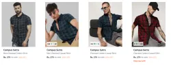 Campus Sutra Mens Shirts upto 80% Discount