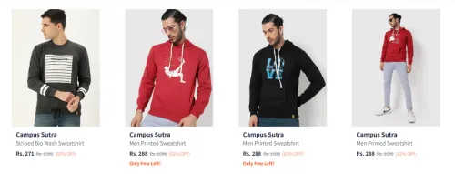 Image of Campus Sutra Men's Sweatshirts upto 83% Discount