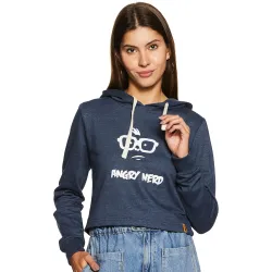 Campus Sutra Printed Women Hooded Sweatshirts 