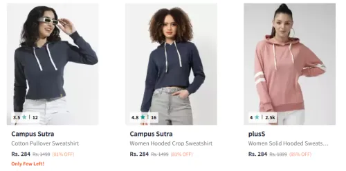 Image of Campus sutra Sweatshirt Minimum 80% Discount