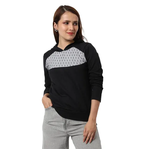 Image of Campus Sutra Women cotton Premium Zipper Hoodie-Grey