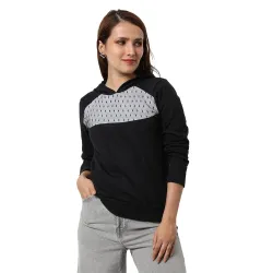Campus Sutra Women cotton Premium Zipper Hoodie-Grey