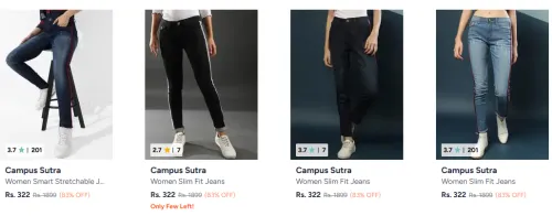 Image of Campus Sutra Women Jeans @ at Starting ₹322
