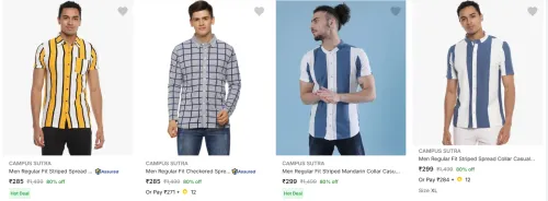 Image of Campus Sutra Men's Casual Shirts at minimum 70% Discount