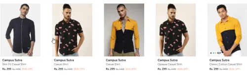 Image of Campus Sutra Men's Shirt at minimum 80% Discount