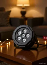 CANDLE 6 Led Multi Colors Mini Black Par Light With Plug Cable For Party,DJ,Festivals Disco Ball Set (Ball Diameter: 10 cm)