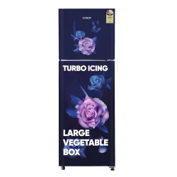 Candy 240 L 2 Star Frost Free Double Door Refrigerator with Flower Pattern,Auto frost, large Fruit & Vegetable Space (Ma