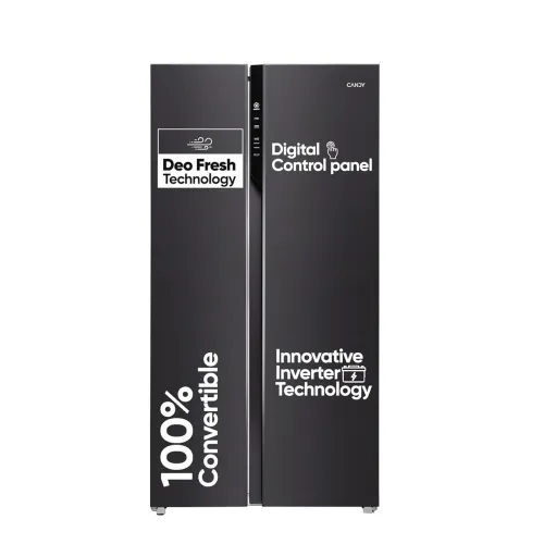 Image of Candy Smart Choice 602 L Frost Free Side by Side Refrigerator with 100% Convertible Technology, Digital Control Panel an