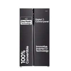 Candy Smart Choice 602 L Frost Free Side by Side Refrigerator with 100% Convertible Technology, Digital Control Panel an