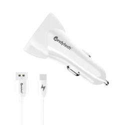 Candytech 3A Dual USB Car Charger (White)