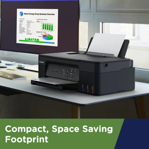 Image of Canon Pixma ink efficient G3730 Multi-function WiFi Color Ink Tank Printer with Black (70 ml) & Color (40 ml) ink bottle