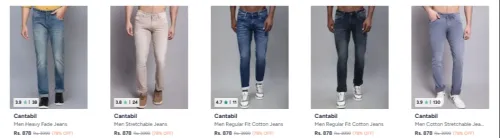 Image of Cantabil men's jeans up to 78% Discount 