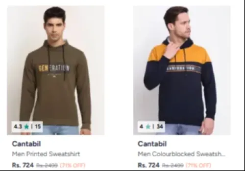 Image of Cantabil men's sweartshirt up to 71% Discount 