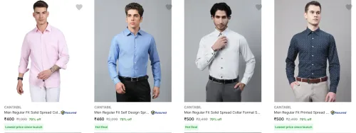 Image of Cantabil Men's Shirts upto 79% Discount
