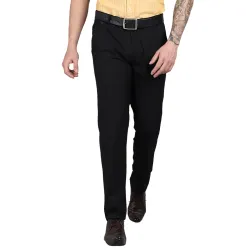 Cantabil Solid Regular Fit Mid Rise Formal Trouser for Men