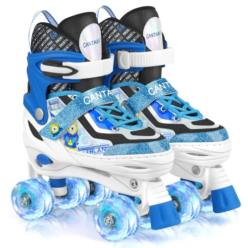 Image of CANTAMI Roller Skates for Kids Girls Boys 4 Size Adjustable Kids Roller Skates with Wheels Light up for Children, Teens,