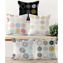 Canvas Set of 5 Designer Decorative Throw Pillow