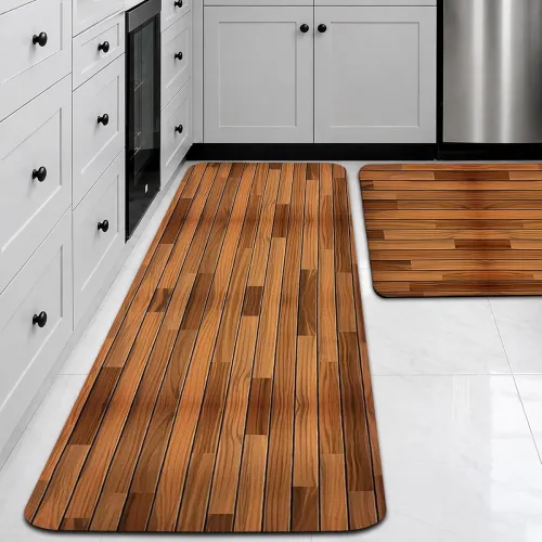 Image of CANWAY Kitchen Floor Mats Set Of 2 Anti Slip Waterproof Washable