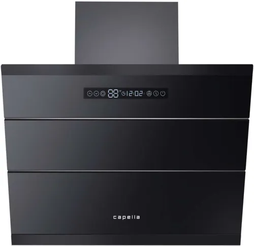 Image of Capella Carlotta 60 cm 1400 CMH Auto Clean Wall-Mounted Chimney (Black)