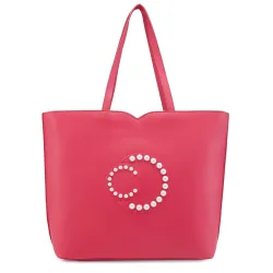 Caprese Pink Cloud Tote Medium Pink Solid Womens Office Handbag