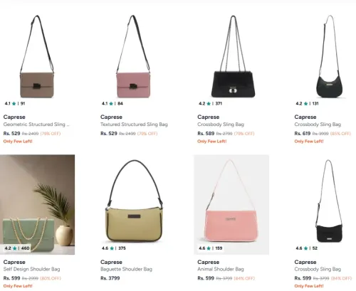 Image of Caprese women handbag up to 85% Discount 